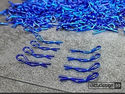 Bittydesign Clips Kit voor 1/10 Off/On-road carrosserieën (blauw, 8 stuks) BDBC-8BLUE