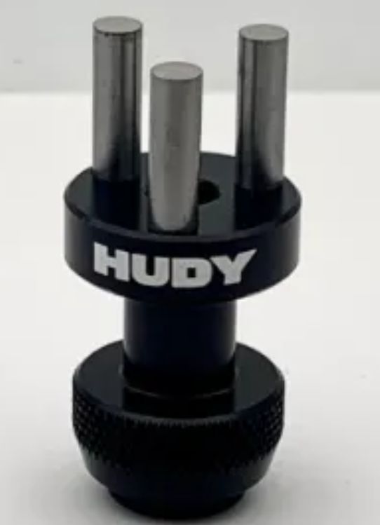 HUDY Aluminium 3-pins wieladapter voor/achter 1:12 Pan Car 102378