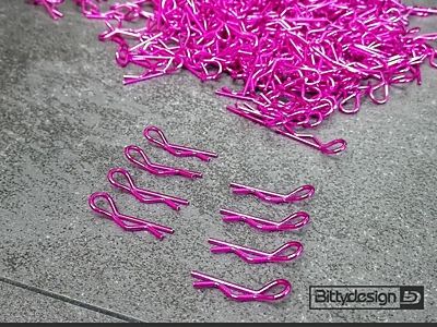 Bittydesign Clips Kit voor 1/10 Off/On-road Bodies (Roze, 8 stuks) BDBC-8P