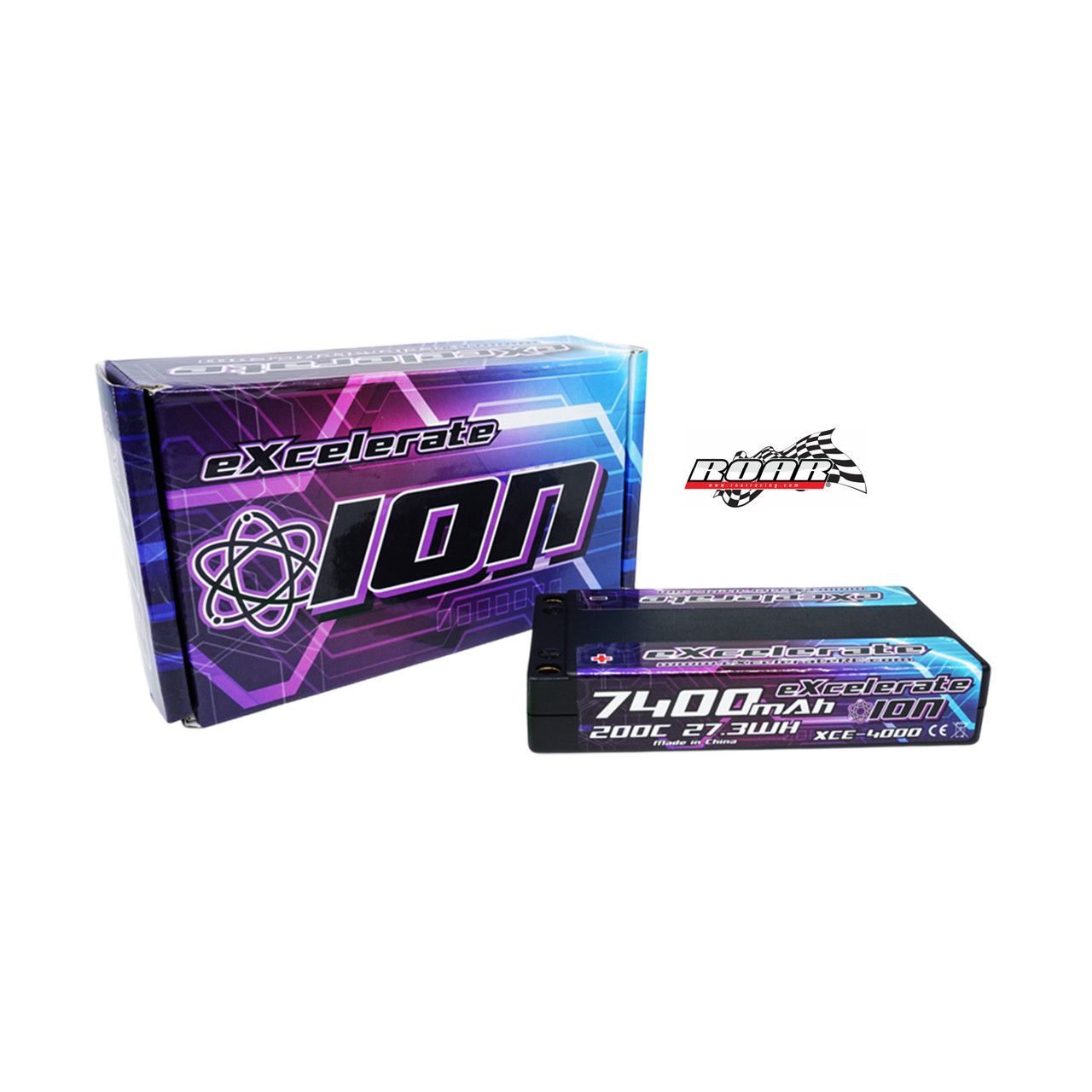 ION 1S 200C Hardcase LiPO (3.7V/7400mAh) w/5mm Bullets XCE-4000 ION 1S 200C Hardcase LiPO (3.7V/7400mAh) w/5mm Bullets XCE-4000