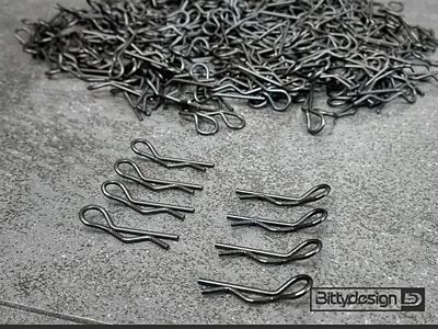 Bittydesign Clips Kit voor 1/10 Off/On-road carrosserieën (zwart, 8 stuks) BDBC-8BK