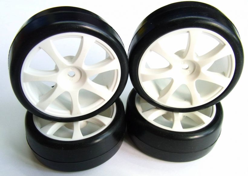 TEAM POWERS 1:10 Touring Car Rubber Tire Set(7 Spoke, Pre-Glue, 34SU-V2, Asphalt) #TPR-TPG3414SU-V2H