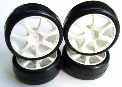 TEAM POWERS 1:10 Touring Car Rubber Tire Set(7 Spoke, Pre-Glue, 34SU-V2, Asphalt) #TPR-TPG3414SU-V2H