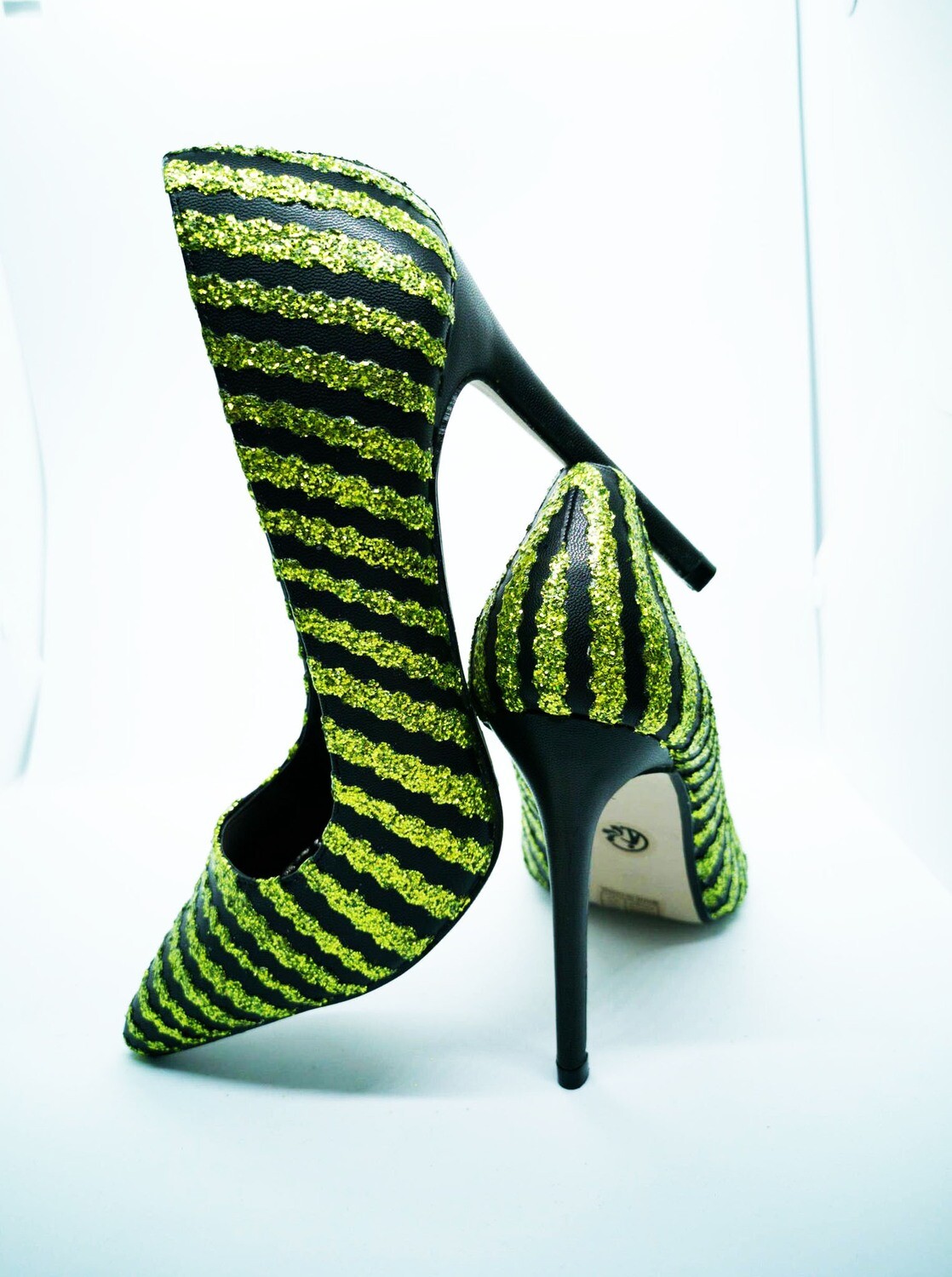 Ada Scallop Striped Heels