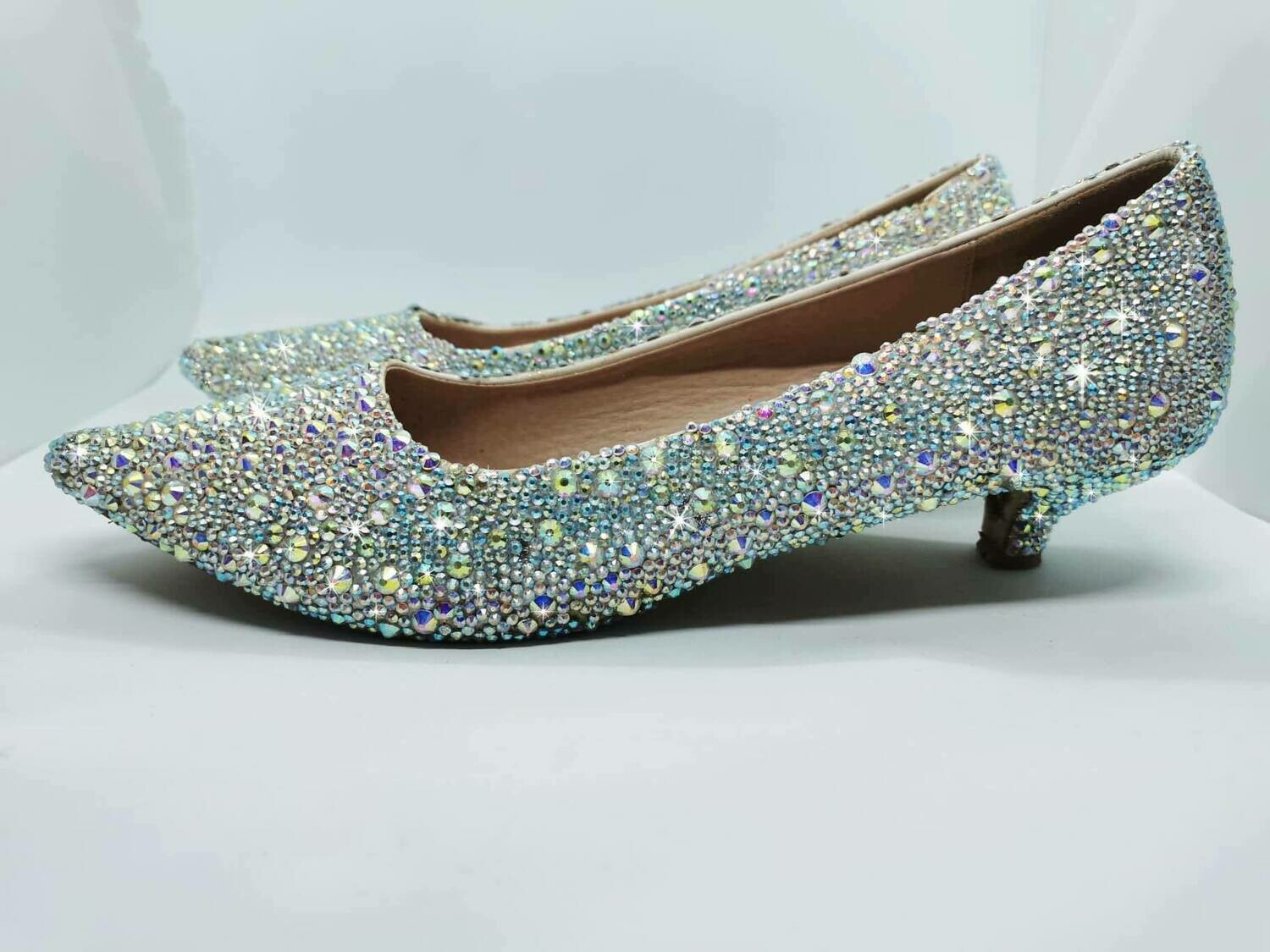 Uwa Crystal Embellished Kitten Heels