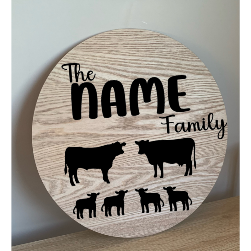 Cow Family Sign