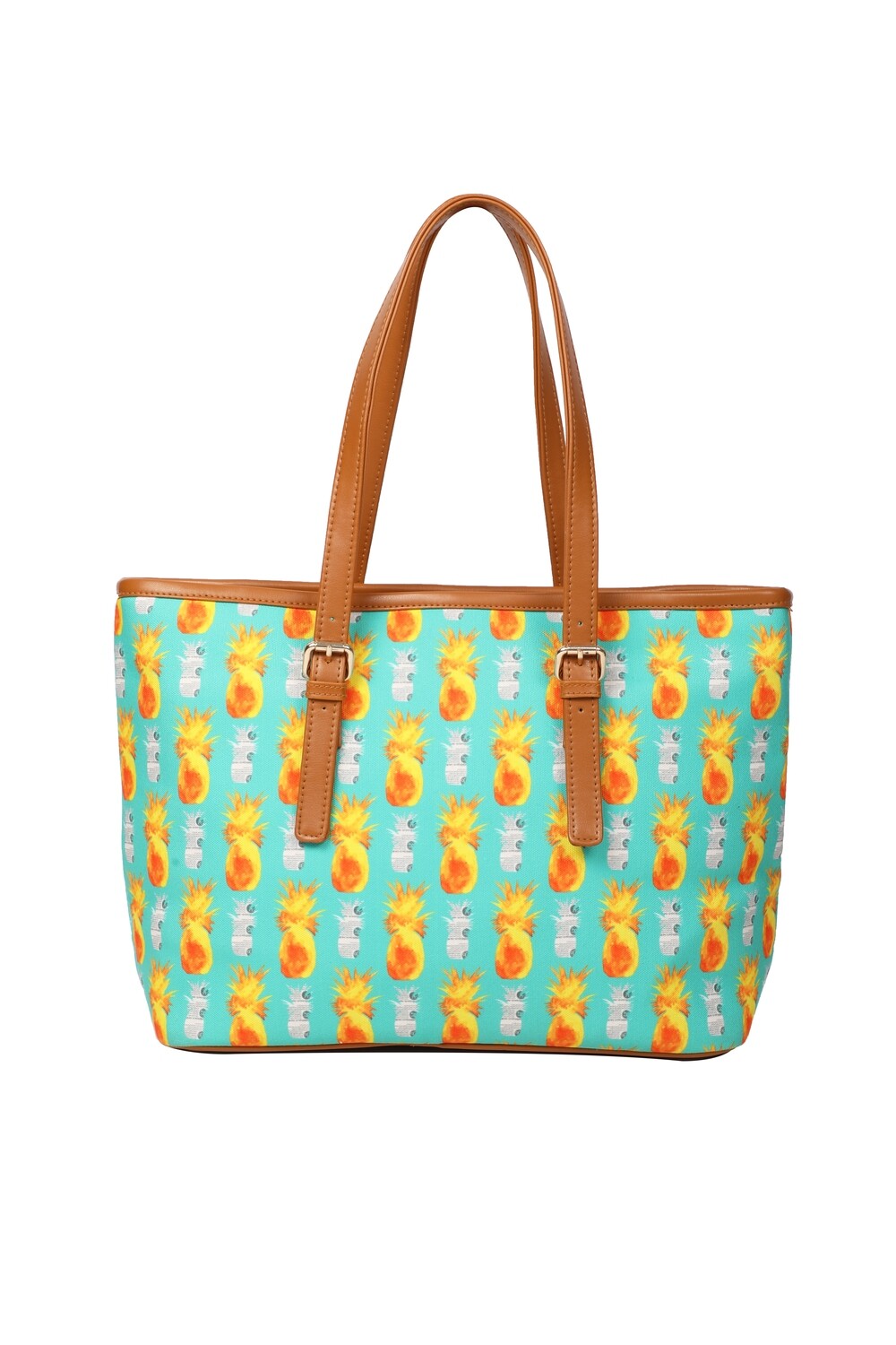 Mint large tote bag with Pineapple Print
