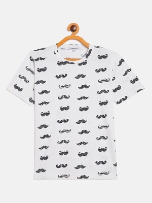 Unisex Moustache Print T-Shirt