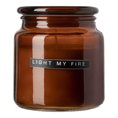 Wellmark - Grote Geurkaars - Cedar Wood - Bruin Glas - Light My Fire