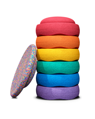 Stapelstein - rainbow set + confetti balance board - PRE ORDER