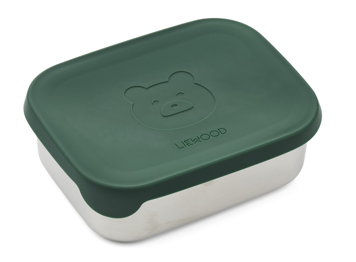 Liewood - Lunchbox - Stainless Steel Beox /Silicone Lid - Mr. Bear Garden Green