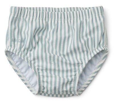 Liewood - Anthony baby swim pants seersucker - Sea blue/ white