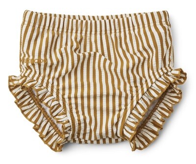 Liewood - Mila baby swim pants seersucker - Golden caramel/ White