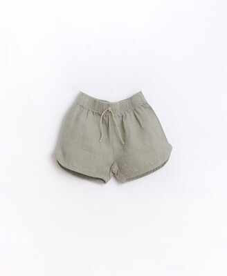 Play Up - Linen shorts with decorative drawstring - Basketry