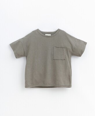 Play Up - T-shirt With a Breast Pocket - Coal