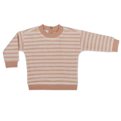Phil & Phae - Teddy Baby Sweater Stripes - Rose Tan
