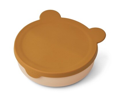 Liewood - Connie Divider Bowl with lid - Mustard/ Tuscany rose mix