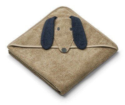Liewood - Augusta Hooded Towel -  Dog/ Oat mix