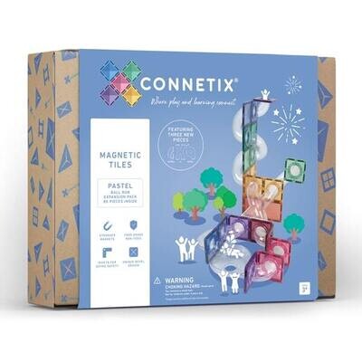 Connetix - Magnetic Tiles - Ball Run Expansion Pack - 80 pieces - Pastel