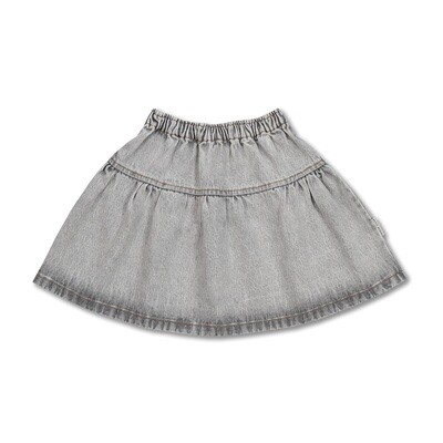Petit Blush - Jeans Ruffle Skirt - Washed light grey