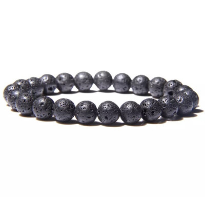 Natuursteen kralen armband lava
