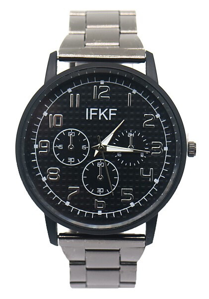 Horloge heren gun metal-zwart