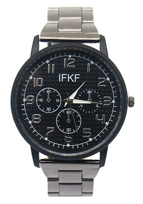 Horloge heren gun metal-zwart