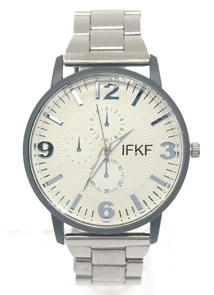 Horloge heren gun metal-wit