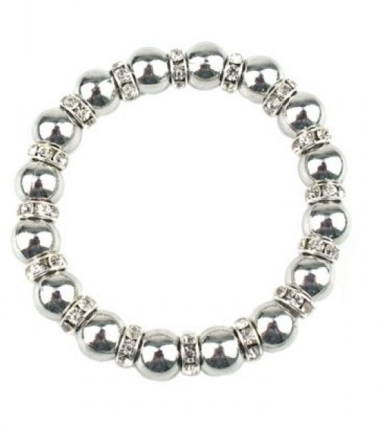 Bracelet with metal beads and crystals