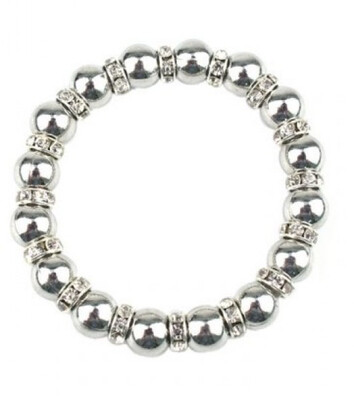 Bracelet with metal beads and crystals