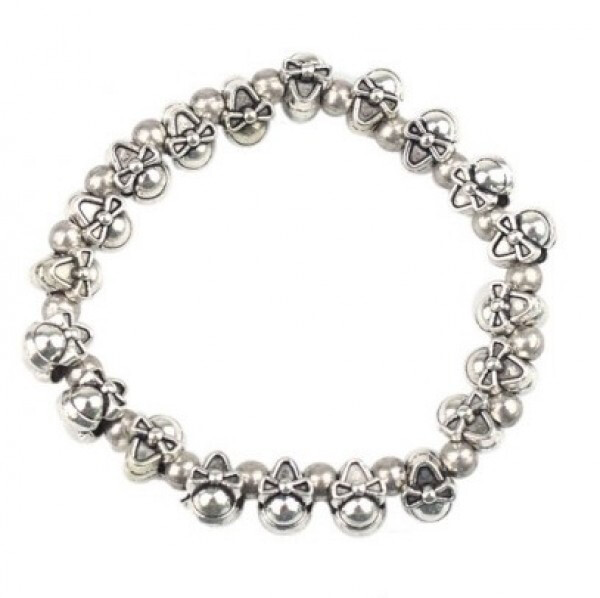 Bracelet with metal shoes and bows