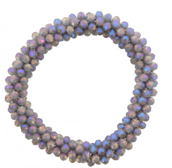 Bracelet with glass beads gray (other color available)