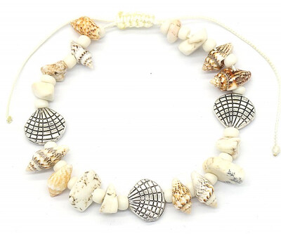 Bracelet shells and stones white (other color available)