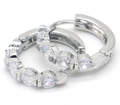 Oorbellen 15mm met zirkonia zilver