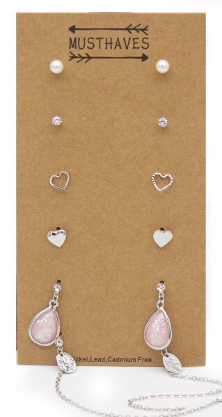 Set oorbellen 6stuks zilver