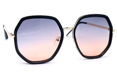 Trendy zonnebril zwart-goud-roze