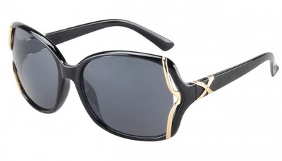 Zonnebril zwart-goud UV400 Cat.3