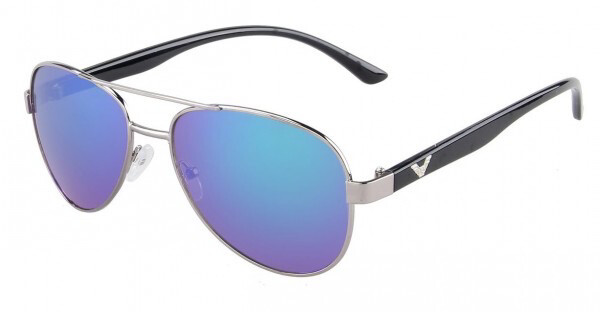 Zonnebril piloot zilver-blauw/paars