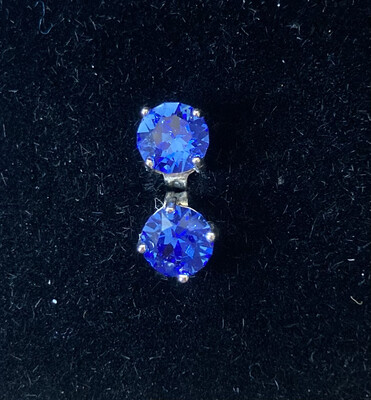 Oorbellen zilver Swarovski kristal blauw