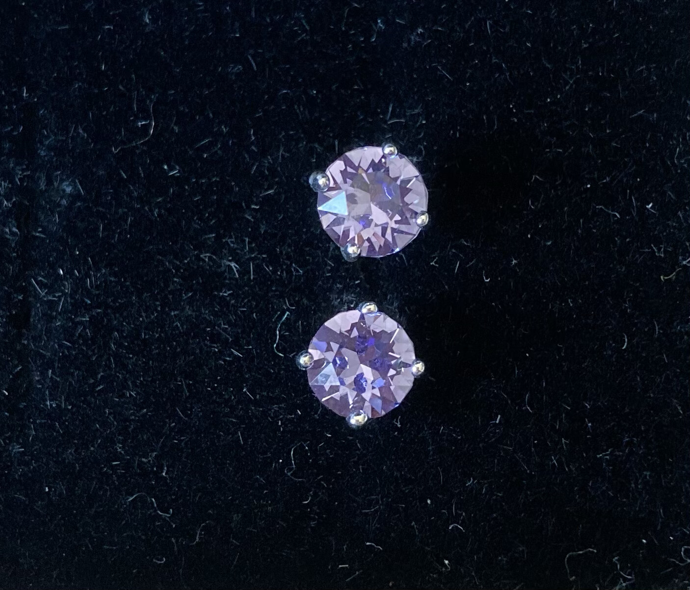 Oorbellen zilver Swarovski kristal paars