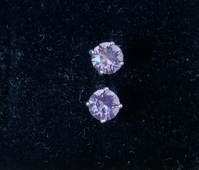 Oorbellen zilver Swarovski kristal paars