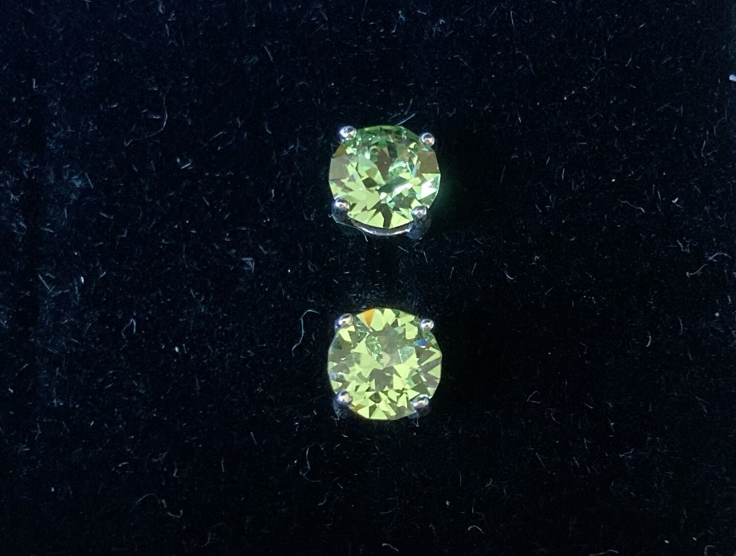 Oorbellen zilver Swarovski kristal groen