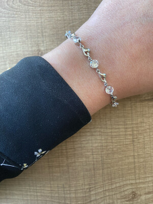 Armband sterling zilver 925 hart-crystal