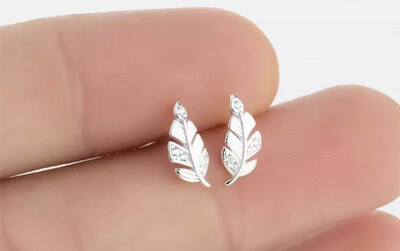 Oorbellen sterling zilver 925 blad