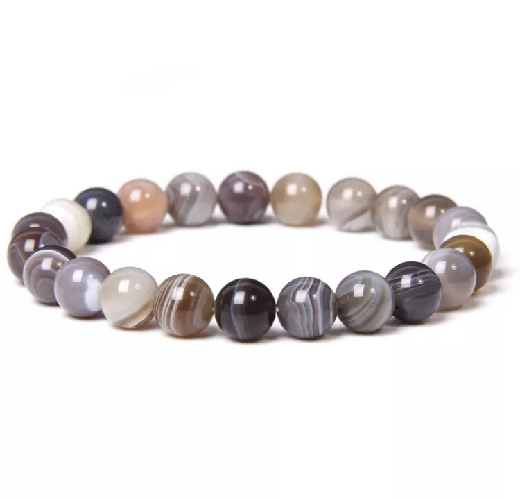 Natuursteen kralen armband Botswana agaat