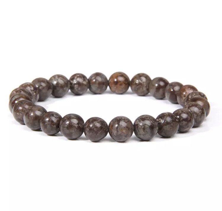 Natuursteen kralen armband heren albaster