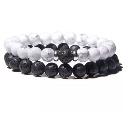 Set kralen armbanden lava en howliet
