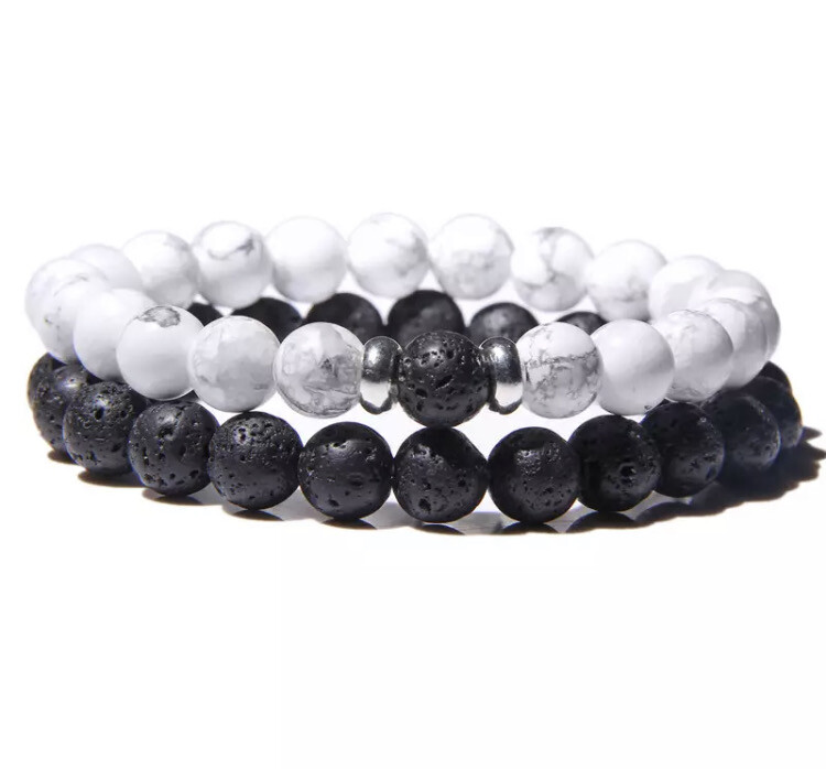 Set kralen armbanden lava en howliet