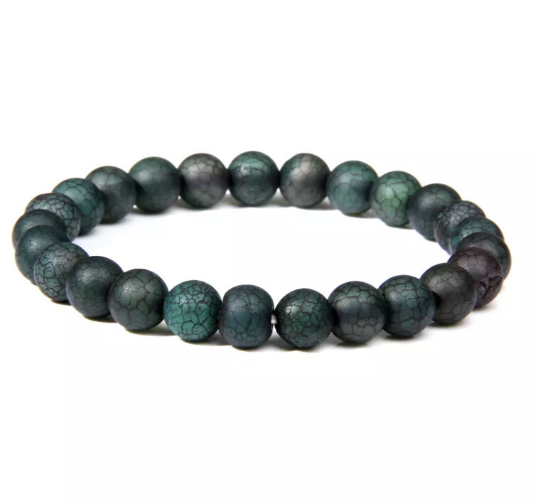 Natuursteen kralen armband drakenagaat