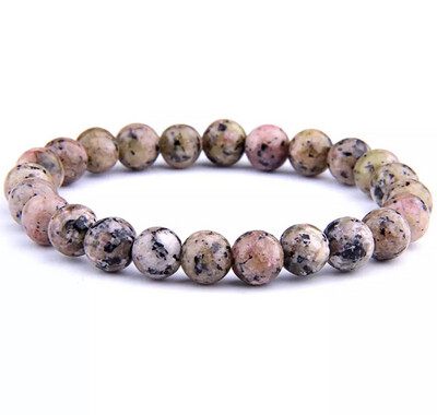 Natuursteen kralen armband jade Rhodoschrosiet